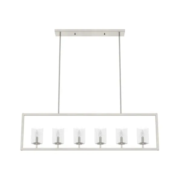 Kerrison 6-Light Linear Chandelier in Brushed Nickel - Image 12