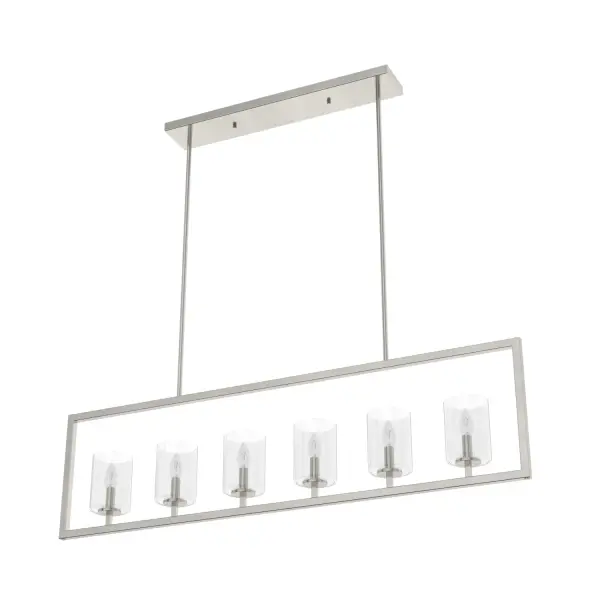 Kerrison 6-Light Linear Chandelier in Brushed Nickel - Image 14