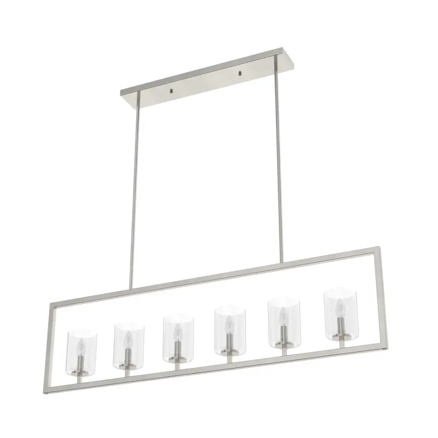 Kerrison 6-Light Linear Chandelier in Brushed Nickel - Image 14