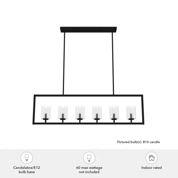 Kerrison 6-Light Linear Chandelier in Brushed Nickel - Image 6