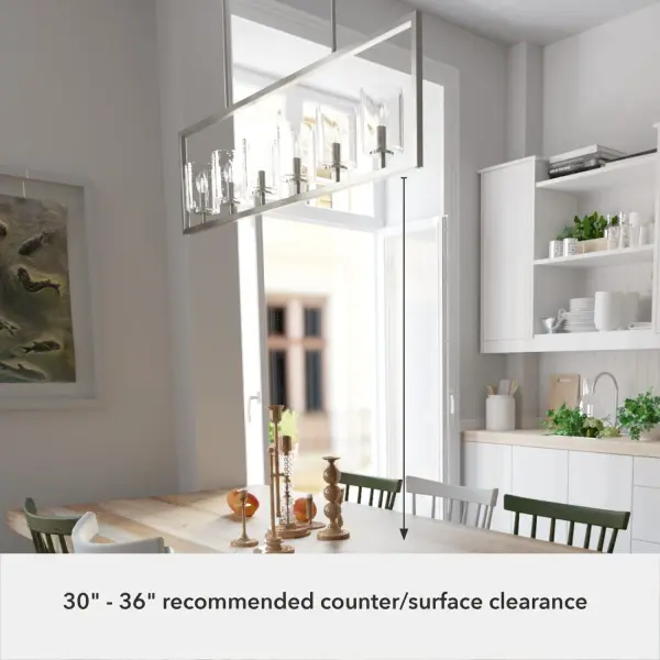 Kerrison 6-Light Linear Chandelier in Brushed Nickel - Image 9