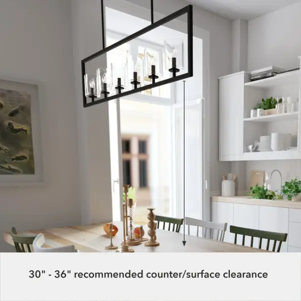 Kerrison 6-Light Linear Chandelier in Brushed Nickel - Image 10