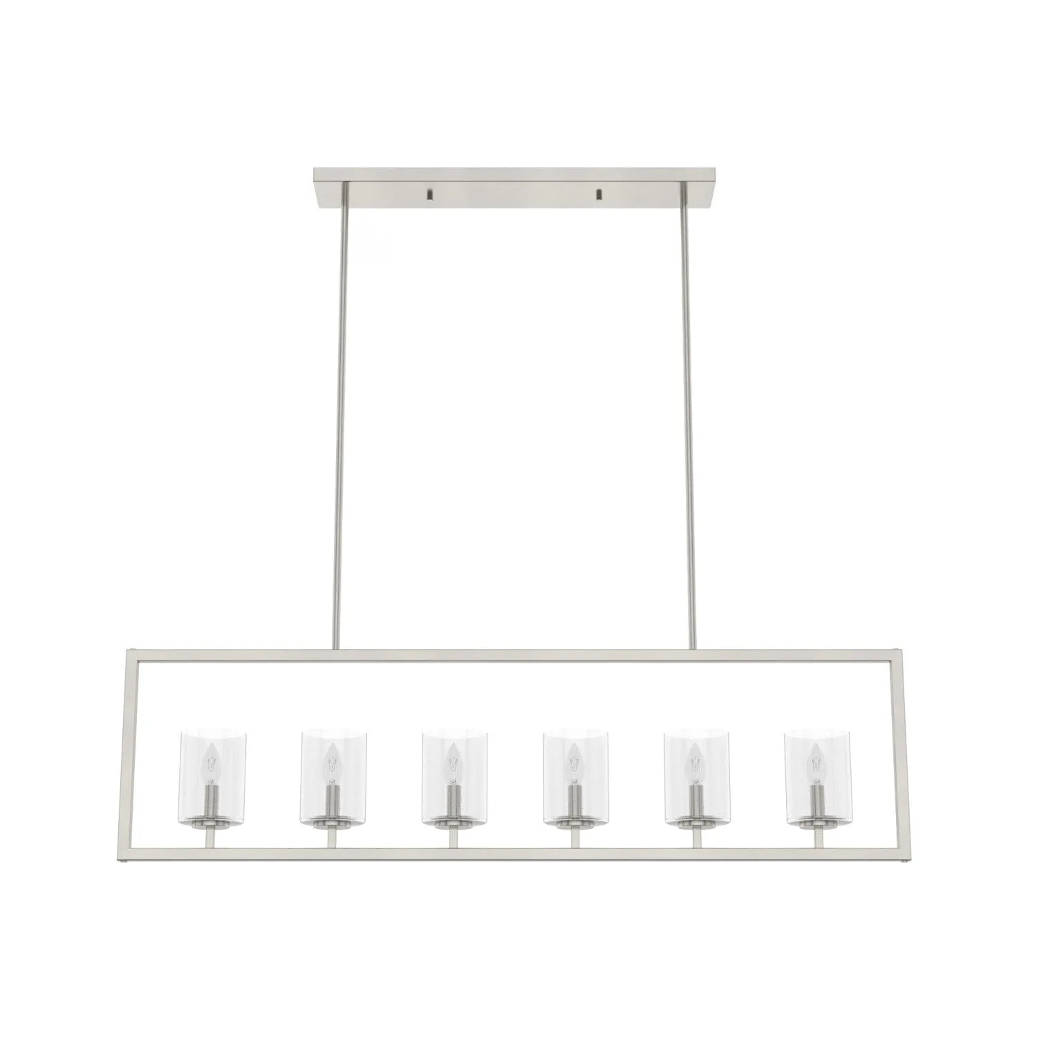 Kerrison 6-Light Linear Chandelier in Brushed Nickel