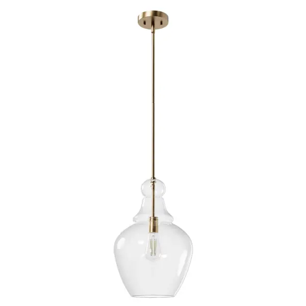 Sometimes the best things come in small packages—like the Maple Park mini pendant light with solo bulb and sophisticated style. Perfect for kitchen nooks, smaller cooking spaces, or keeping conversations lit in your intimate dining area, the Maple Park mini pendant lends an air of casual comfort while creating bright spots in your home. Rated for indoor use only Requires 1 E26 bulbs. Bulbs not included. CASUAL: Comfortable, inviting, laid-back. Includes 4 12 inch stems and one 6 inch stem. MADE FOR INDOORS: For use in indoor spaces like kitchens, bedrooms, living rooms, dining rooms, and entryways. BULB RECOMMENDATION: Maximum 60 W per light bulb or equivalent LED bulb. Bulbs not included. PICTURED HERE: Match our image using ST64 Edison light bulbs. CASUAL: The effortless style of Casual design creates a comfortable, inviting, and laid-back atmosphere. CUSTOMIZABLE HANGING OPTIONS: With the minimum required downrod, the hanging length is 27 inches. When using all of the included downrod, the maximum hanging length is 75 inches. WARRANTY: One-year limited warranty backed by the trusted experts at Hunter.