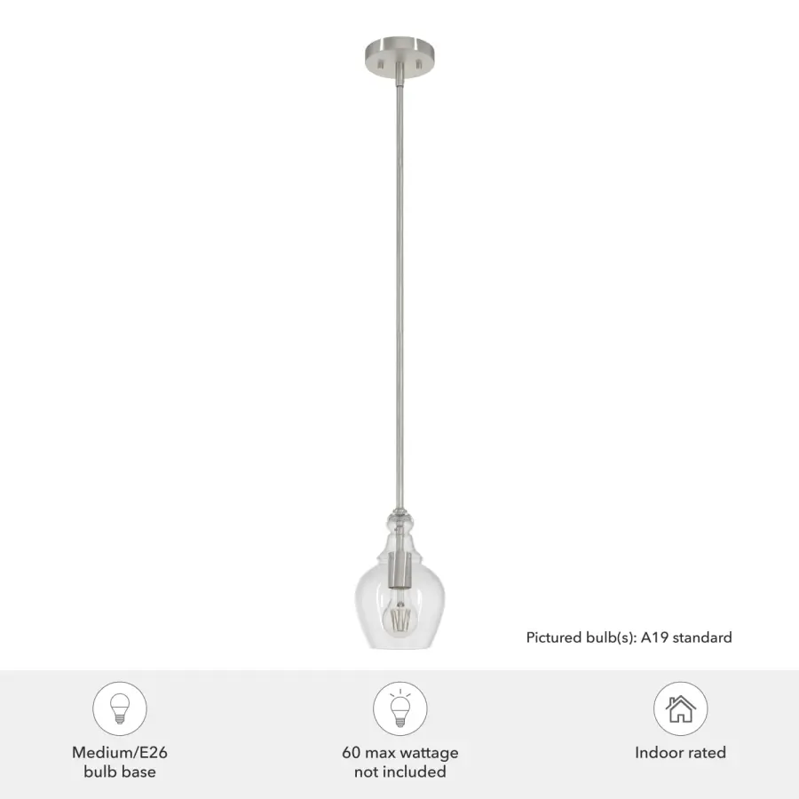 Maple Park One Light Mini Pendant in Brushed Nickel - Image 6