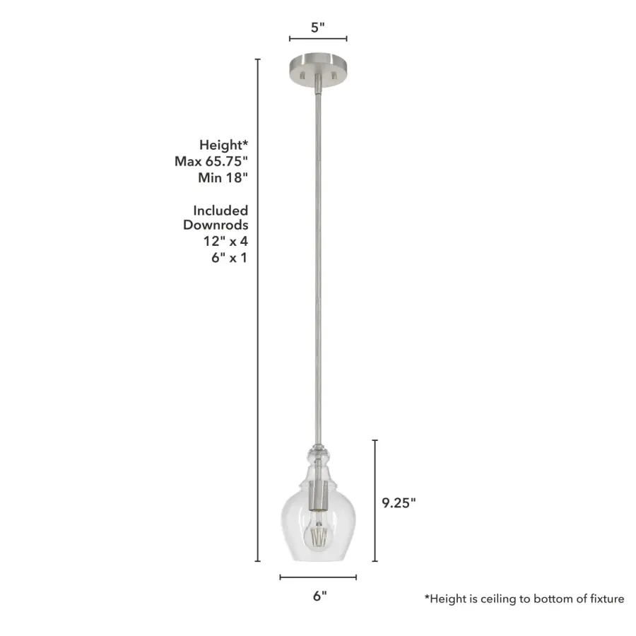 Maple Park One Light Mini Pendant in Brushed Nickel - Image 8