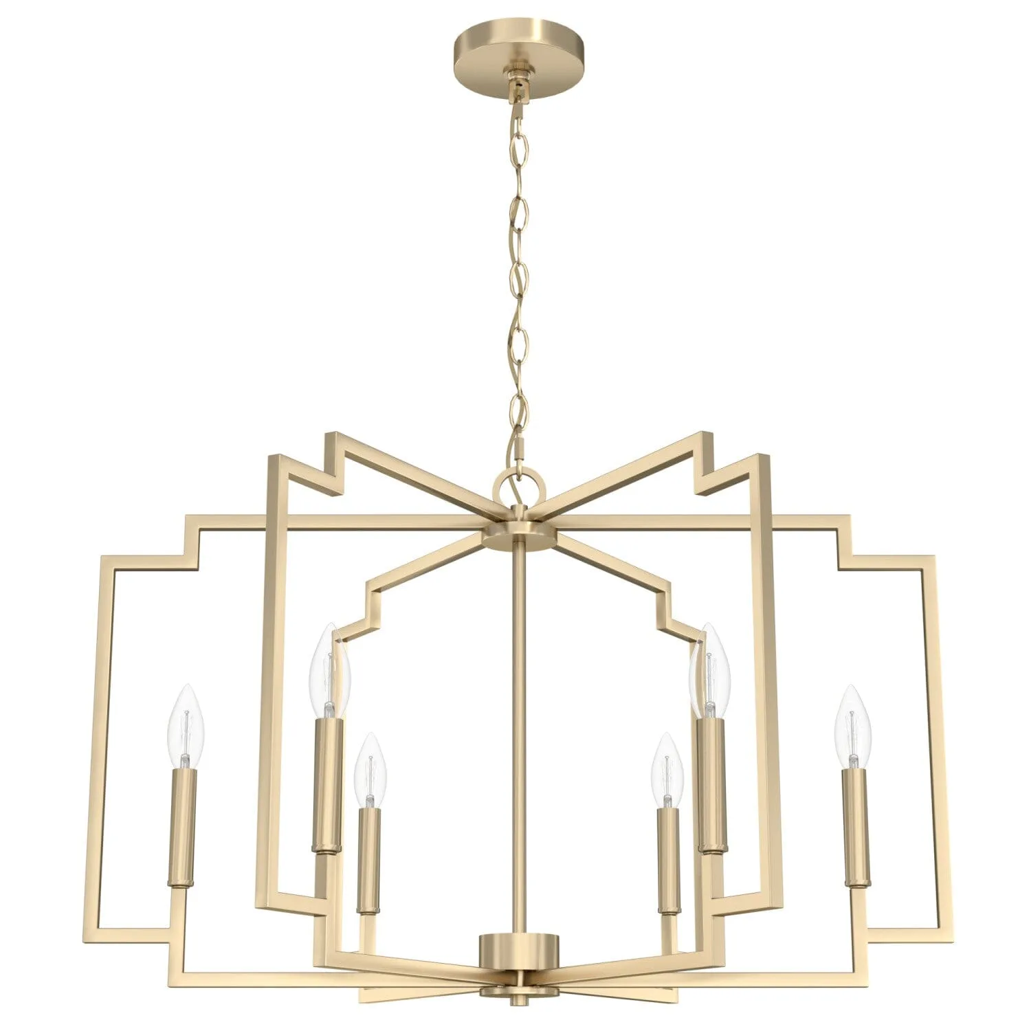 Zoanne Six Light Chandelier in Alturas Gold
