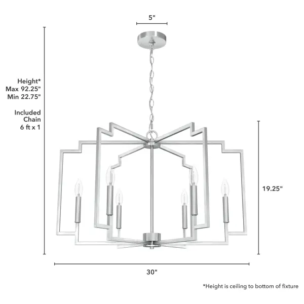 Zoanne Six Light Chandelier in Matte Black - Image 12