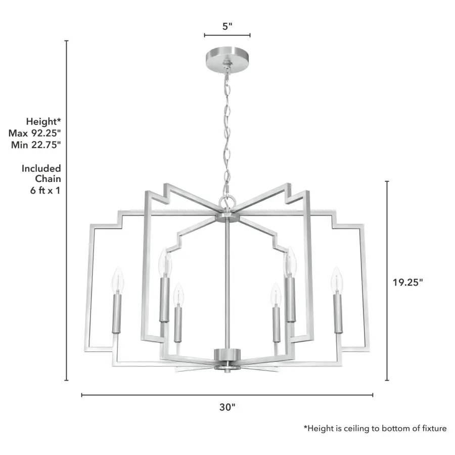 Zoanne Six Light Chandelier in Matte Black - Image 12