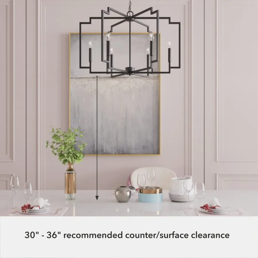 Zoanne Six Light Chandelier in Matte Black - Image 14