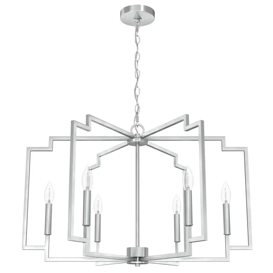 Zoanne Six Light Chandelier in Matte Black - Image 19