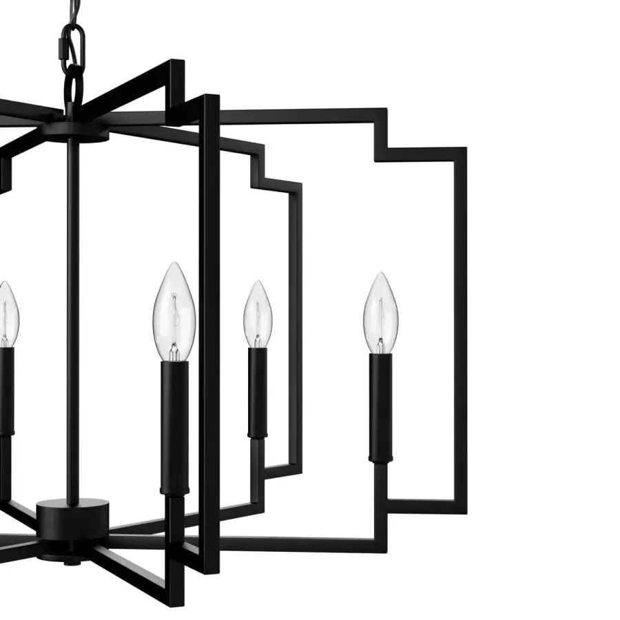 Zoanne Six Light Chandelier in Matte Black - Image 21