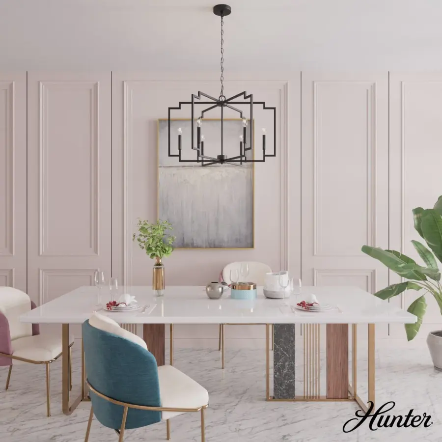 Zoanne Six Light Chandelier in Matte Black - Image 5