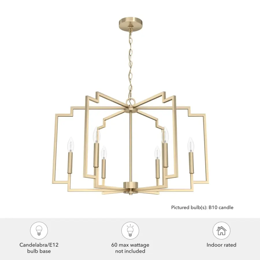 Zoanne Six Light Chandelier in Matte Black - Image 7