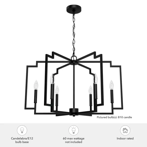 Zoanne Six Light Chandelier in Matte Black - Image 8