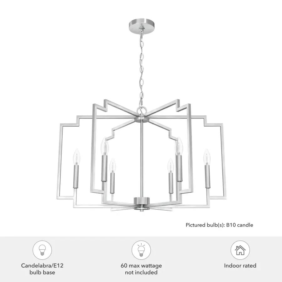 Zoanne Six Light Chandelier in Matte Black - Image 9
