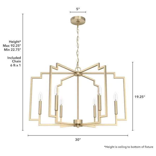 Zoanne Six Light Chandelier in Matte Black - Image 10