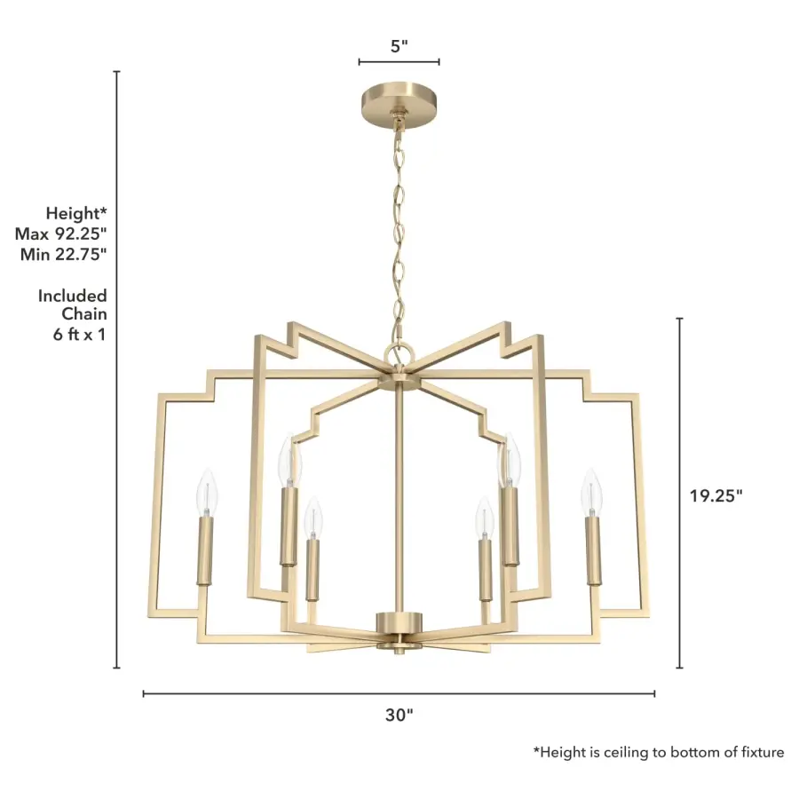 Zoanne Six Light Chandelier in Matte Black - Image 10