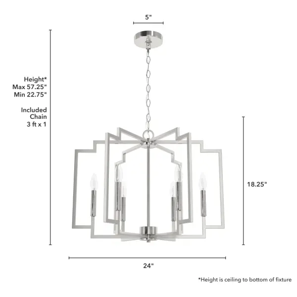 Zoanne 6-Light Chandelier in Matte Black - Image 11