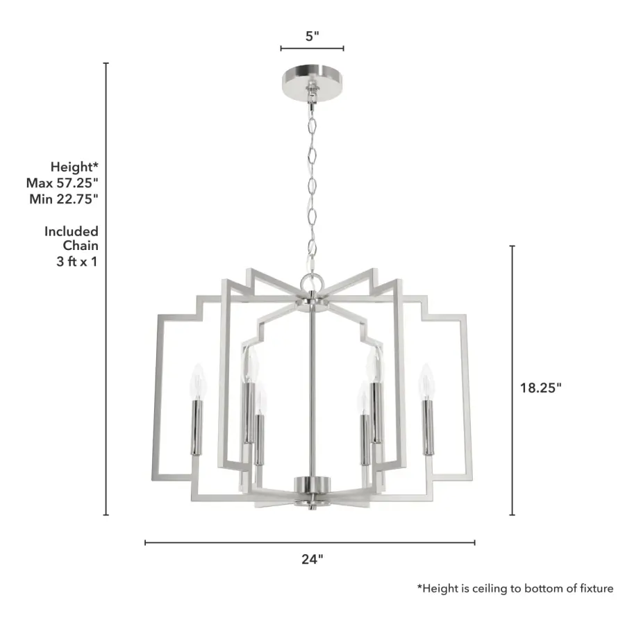 Zoanne 6-Light Chandelier in Matte Black - Image 11