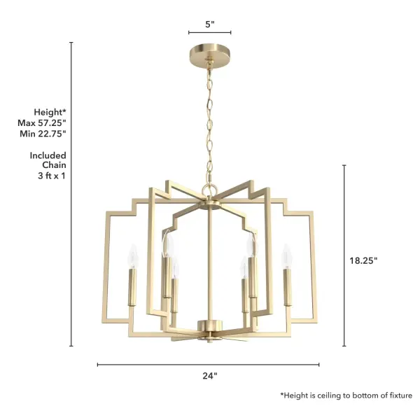 Zoanne 6-Light Chandelier in Matte Black - Image 12