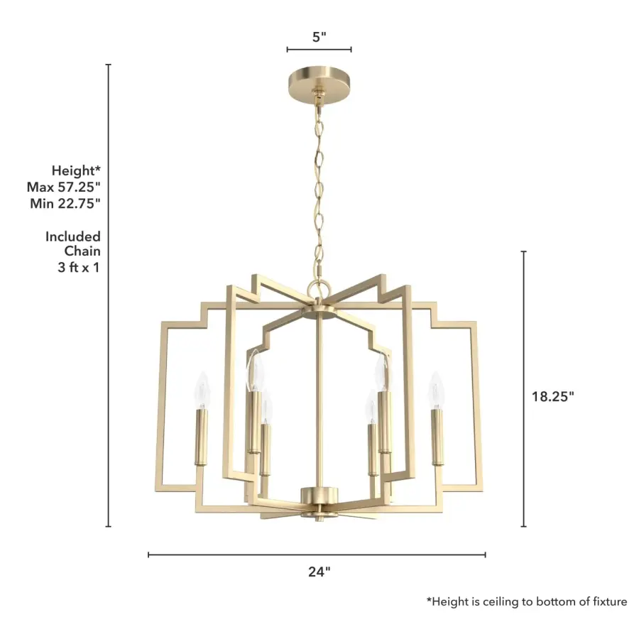 Zoanne 6-Light Chandelier in Matte Black - Image 12