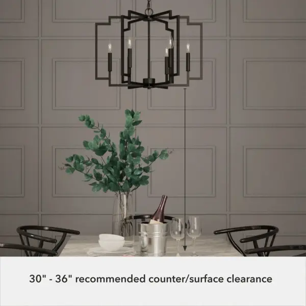 Zoanne 6-Light Chandelier in Matte Black - Image 13