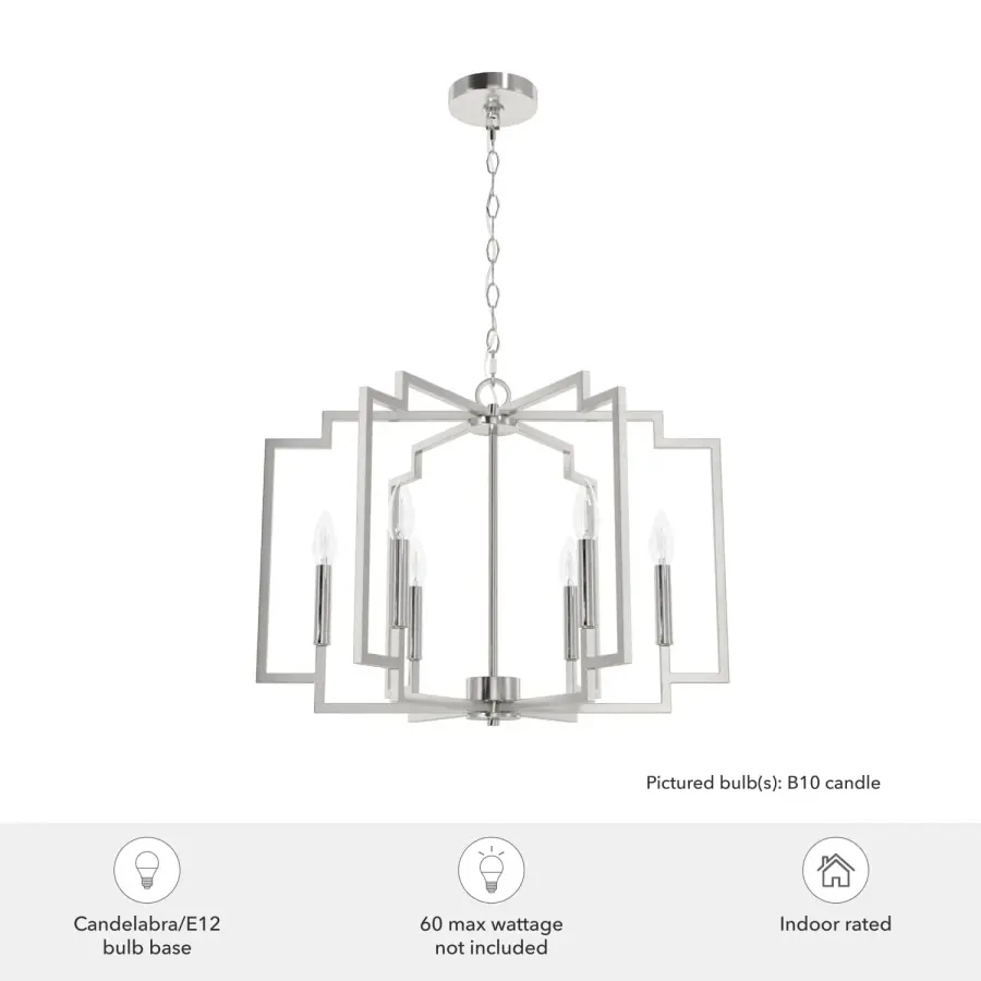 Zoanne 6-Light Chandelier in Matte Black - Image 8