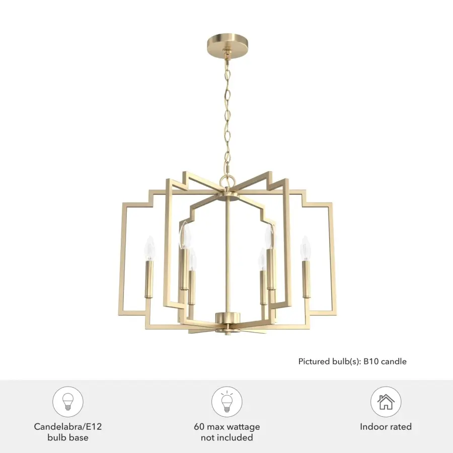 Zoanne 6-Light Chandelier in Matte Black - Image 9