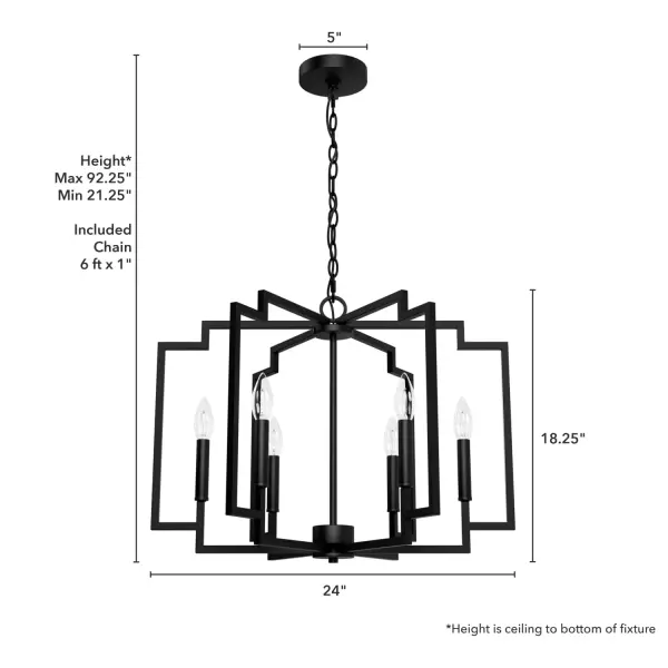 Zoanne 6-Light Chandelier in Matte Black - Image 10