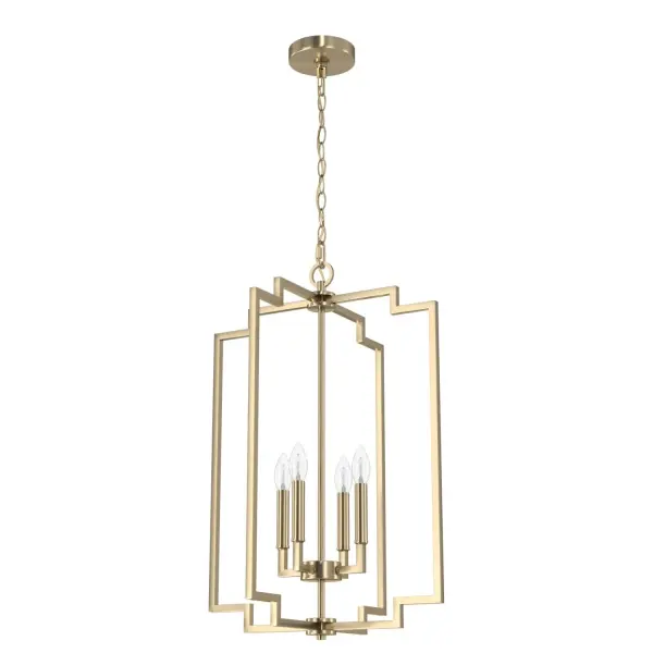 Want to make every entrance dramatic? Add the Zoanne pendant to your entryway or foyer and your guests will be spellbound. This modern pendant is high on style and provides glorious ambient light. Fixtures from the Zoanne collection create a wow factor in any room. Mix and match with fans from our ceiling fan collections to fully finish your space. Rated for indoor use only Requires 4 E12 bulbs. Bulbs not included. MADE FOR INDOORS: For use in indoor spaces like kitchens, bedrooms, living rooms, dining rooms, and entryways. BULB RECOMMENDATION: Maximum 60 W per light bulb or equivalent LED bulb. Bulbs not included. PICTURED HERE: Match our image using B10 Candle light bulbs. CUSTOMIZABLE HANGING OPTIONS: With the minimum required chain, the hanging length is 42.75 inches. When using all of the included chain, the maximum hanging length is 96.5 inches. WARRANTY: One-year limited warranty backed by the trusted experts at Hunter. - alternate view