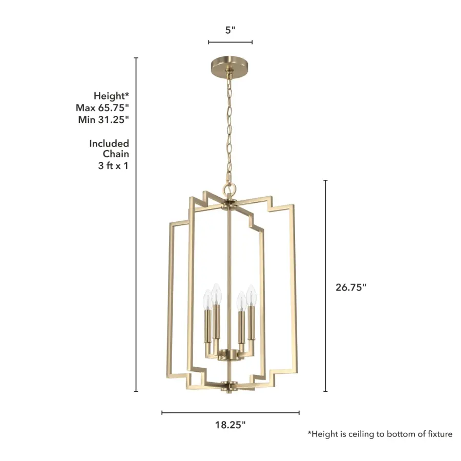 Zoanne Four Light Pendant in Brushed Nickel - Image 8