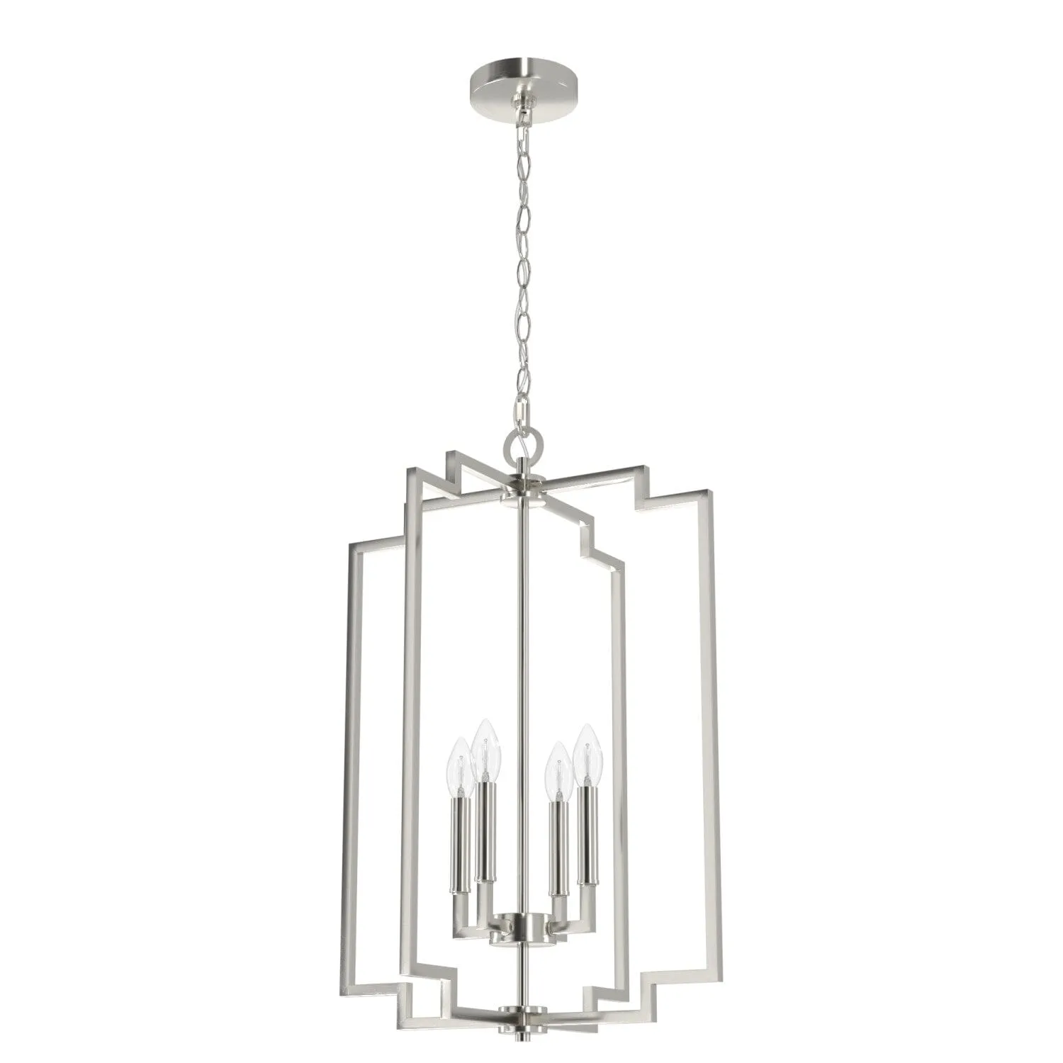 Zoanne Four Light Pendant in Brushed Nickel