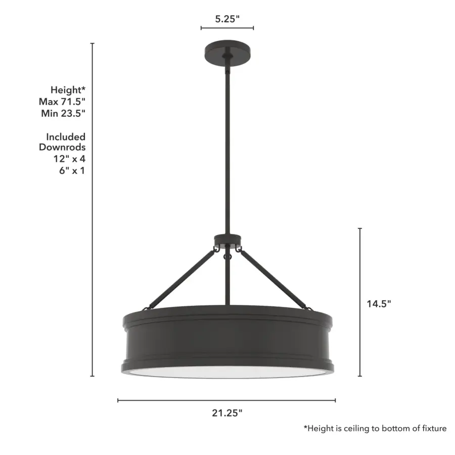 Capshaw Five Light Pendant in Noble Bronze - Image 7