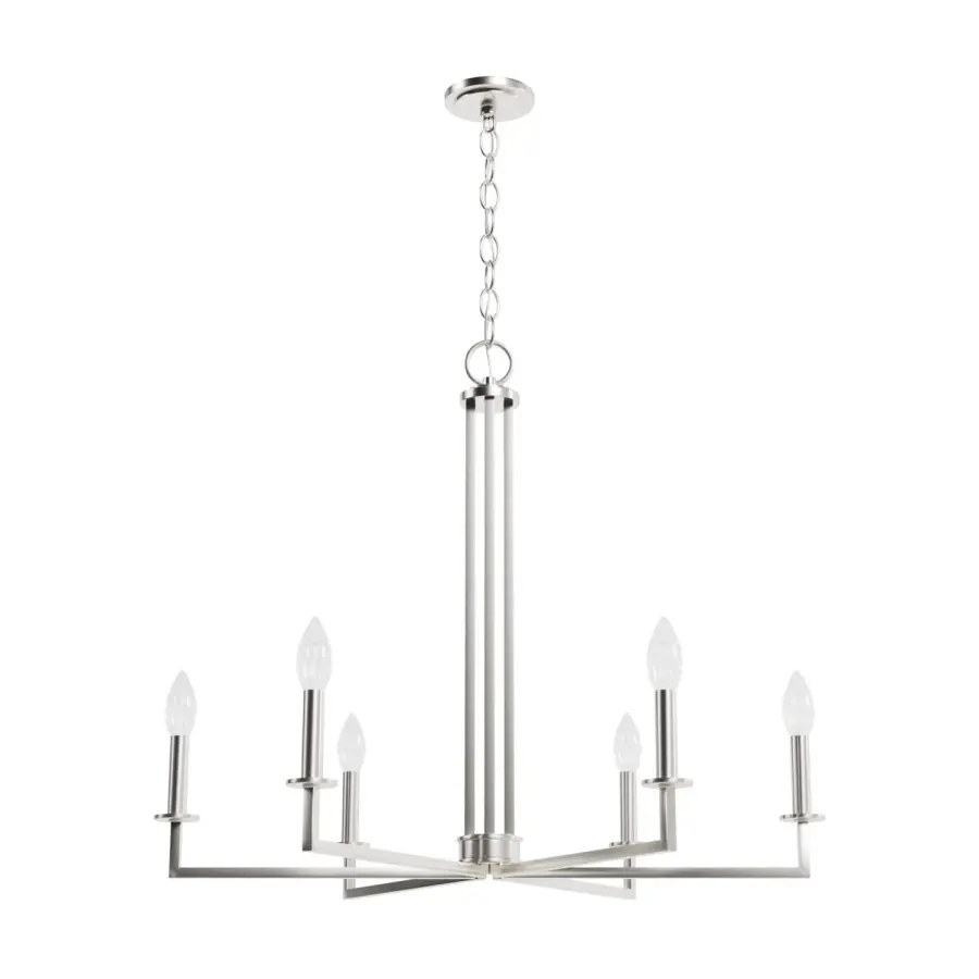 Bearden 6-Light Chandelier in Brushed Nickel - Image 7