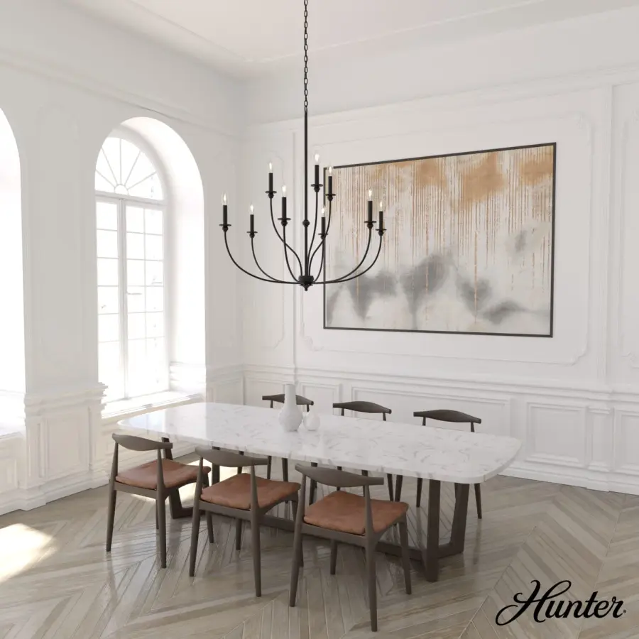 Southcrest Nine Light Chandelier in Matte Black - Image 2