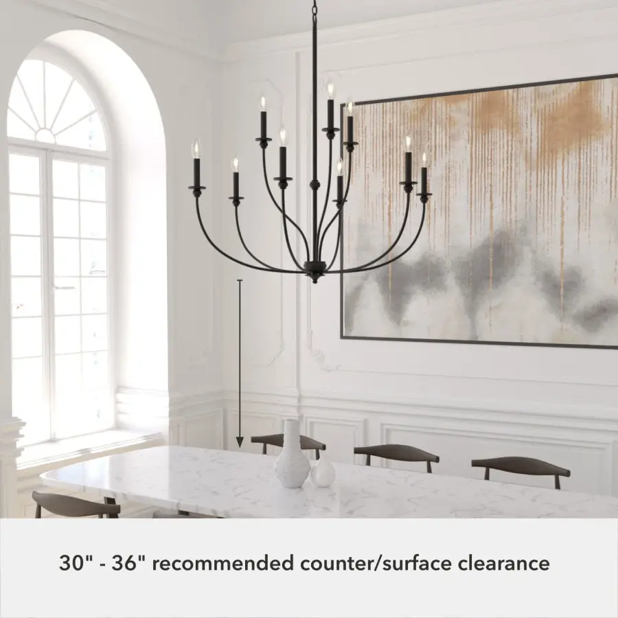 Southcrest Nine Light Chandelier in Matte Black - Image 5