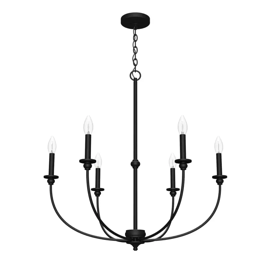 Southcrest Six Light Chandelier in Distressed White - Image 1