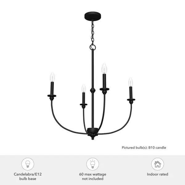Southcrest Four Light Chandelier in Matte Black - Image 3