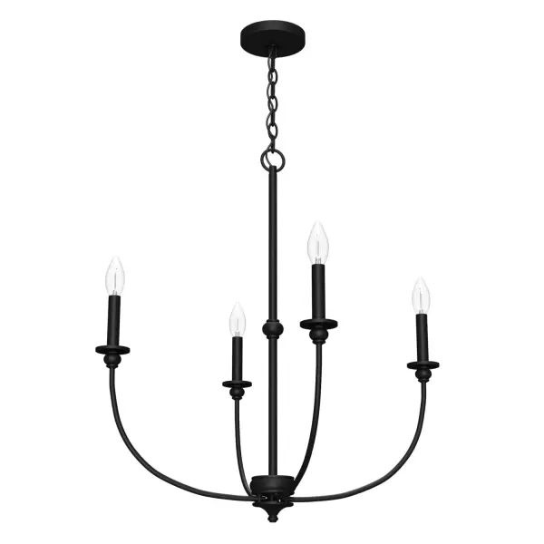 Southcrest Four Light Chandelier in Matte Black - Image 7