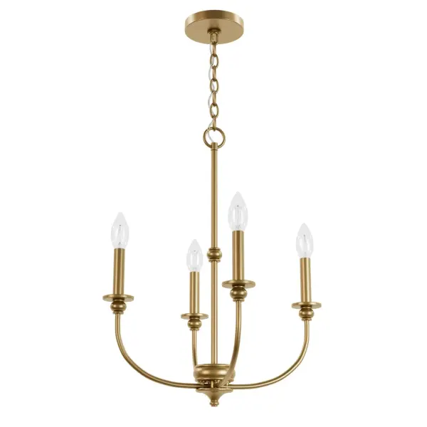 A bright balance of traditional design and modern style, the Southcrest mini chandelier lends warmth to your living space while introducing an air of cottage charm. Casual enough to complement most existing decor schemes, this pendant is available in multiple finishes to contrast your home's decor and wall colors. Mix and match with other fixtures from this collection or from our ceiling fan designs. Rated for indoor use only Requires 4 E12 bulbs. Bulbs not included. CASUAL: Comfortable, inviting, laid-back. MADE FOR INDOORS: For use in indoor spaces like kitchens, bedrooms, living rooms, dining rooms, and entryways. BULB RECOMMENDATION: Maximum 60 W per light bulb or equivalent LED bulb. Bulbs not included. PICTURED HERE: Match our image using B10 Candle light bulbs. WARRANTY: One-year limited warranty backed by the trusted experts at Hunter. CUSTOMIZABLE HANGING OPTIONS: With the minimum required chain, the hanging length is 26.75 inches. When using all of the included chain, the maximum hanging length is 96.25 inches. CASUAL: The effortless style of Casual design creates a comfortable, inviting, and laid-back atmosphere.