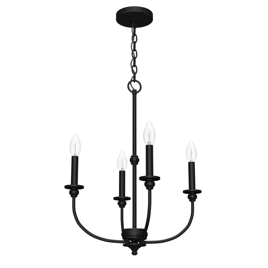 Southcrest Four Light Chandelier in Matte Black - Image 13