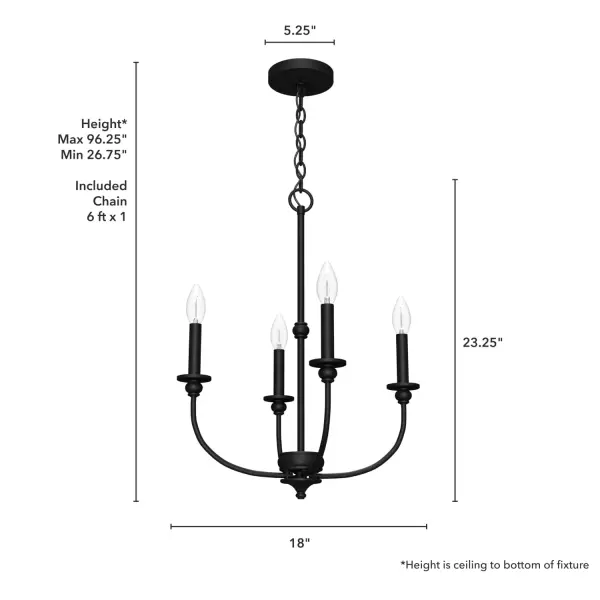 Southcrest Four Light Chandelier in Matte Black - Image 8