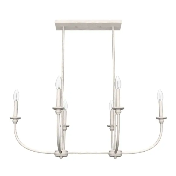 Southcrest Six Light Linear Chandelier in Distressed White - Image 12