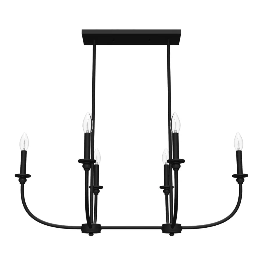 Southcrest Six Light Linear Chandelier in Distressed White - Image 13