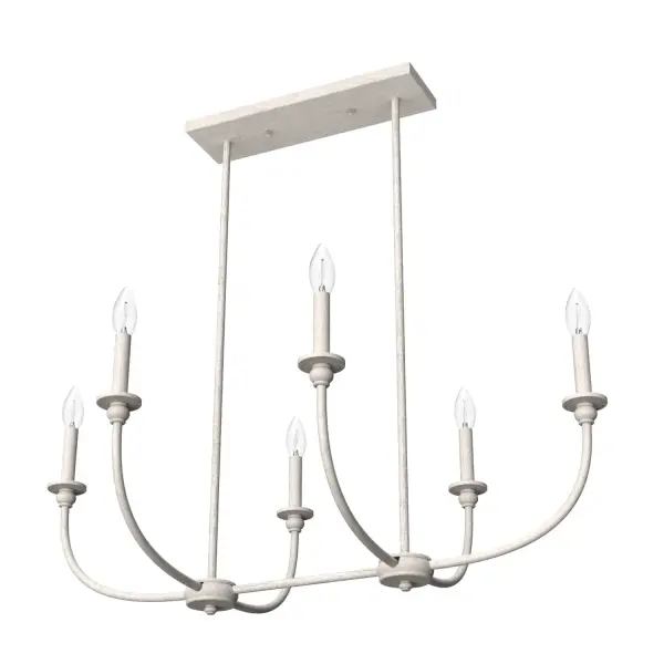 Southcrest Six Light Linear Chandelier in Distressed White - Image 14