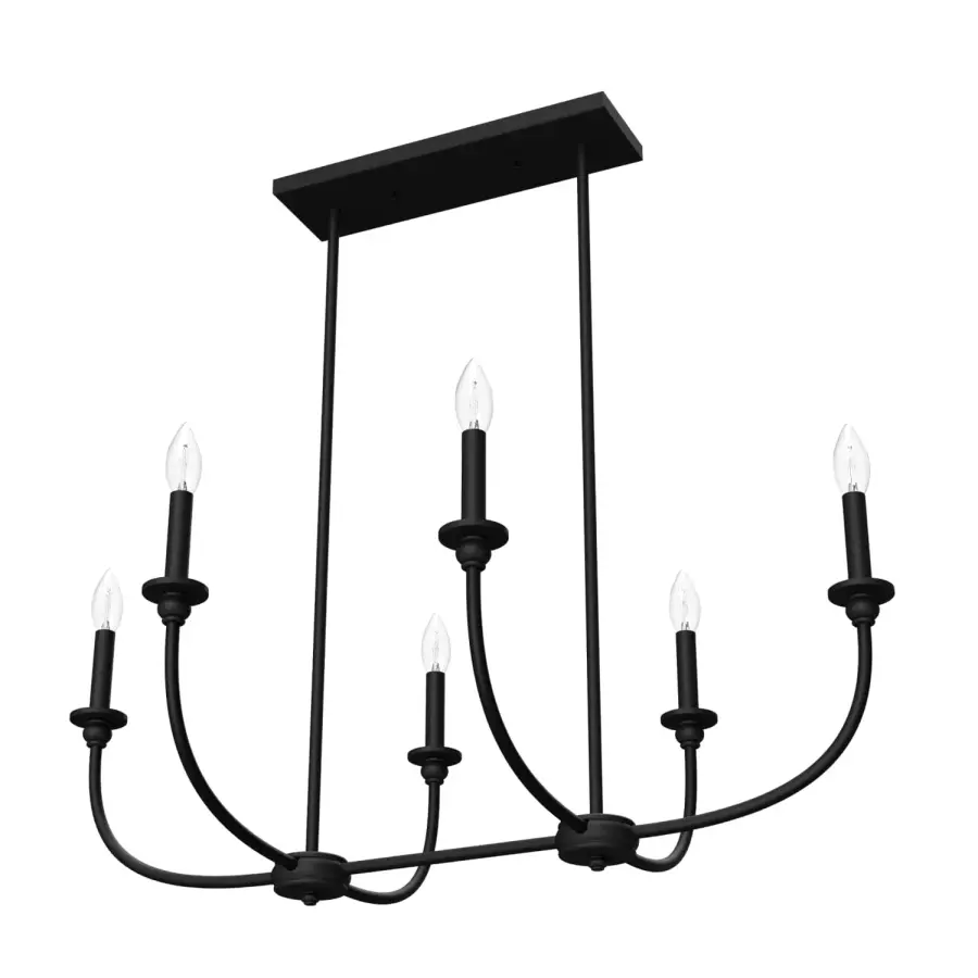Southcrest Six Light Linear Chandelier in Distressed White - Image 15