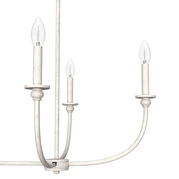 Southcrest Six Light Linear Chandelier in Distressed White - Image 16