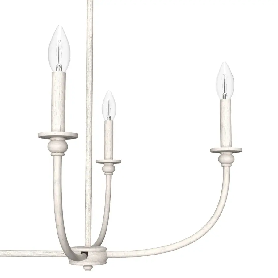 Southcrest Six Light Linear Chandelier in Distressed White - Image 16