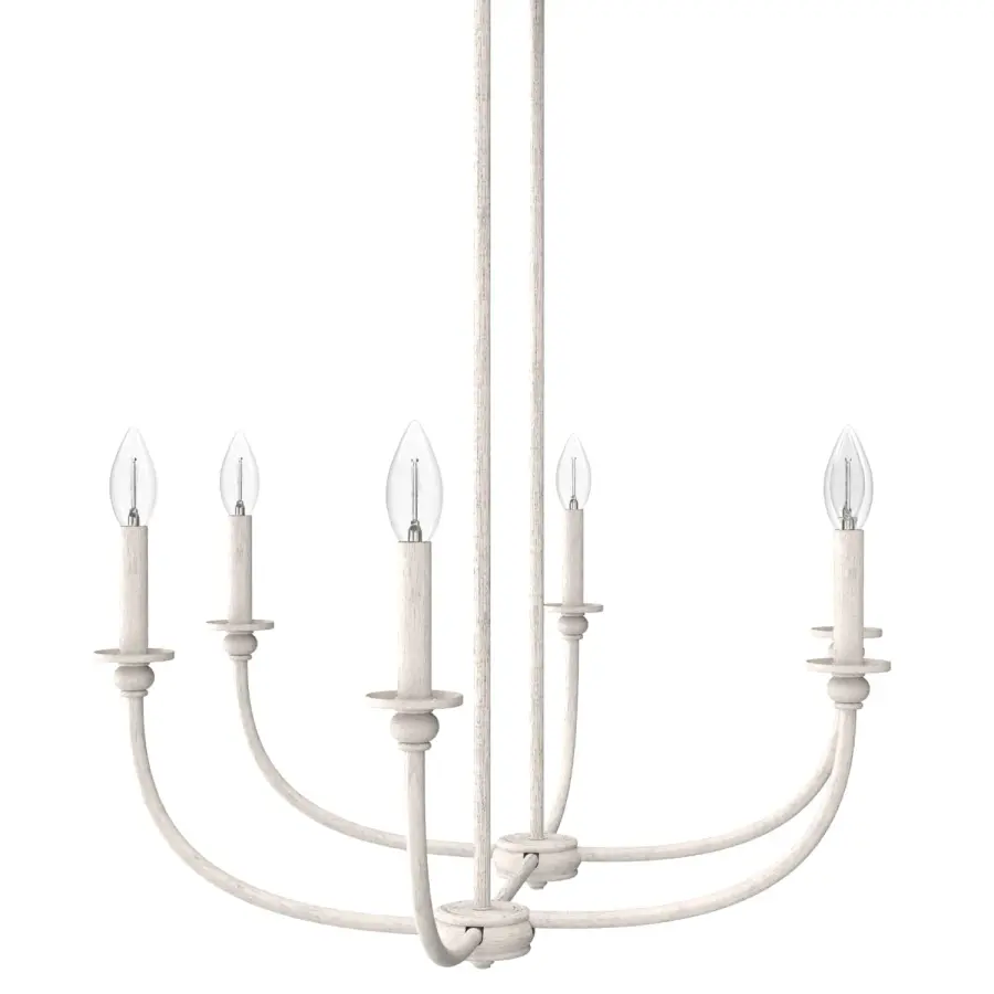 Southcrest Six Light Linear Chandelier in Distressed White - Image 18